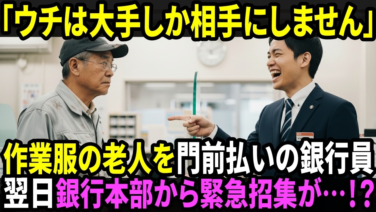 「ウチは大手しか相手にしません」作業服の老人を門前払いにしたエリート銀行員──翌日、500億の契約解除で顔面蒼白！