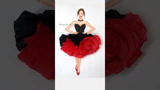 Red & Black Dress Design Art #shorts #art #diy #youtubeshorts #creative #dress #fashion #craft #3d Red & Black Dress Design Art #shorts #art #diy #youtubeshorts #creative #dress #fashion #craft #3d