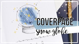 BULLET JOURNAL | Cover page Snow globe stars