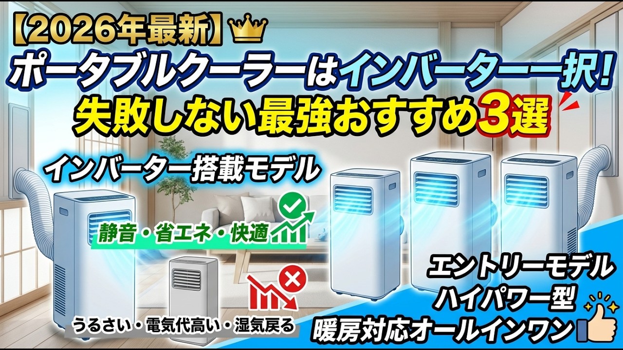 2026年最新】ポータブルクーラーはインバーター一択！失敗しない最強