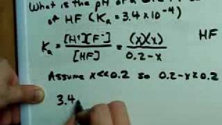 Example Calculation: pH of a weak acid