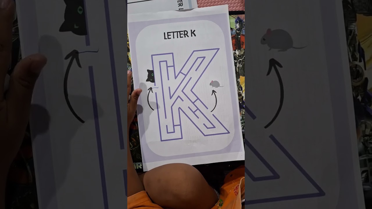 Belajar Bersama Arsakha (6 y.o) ~ Maze letter K / labirin huruf K. #shorts #study #maze #labirin