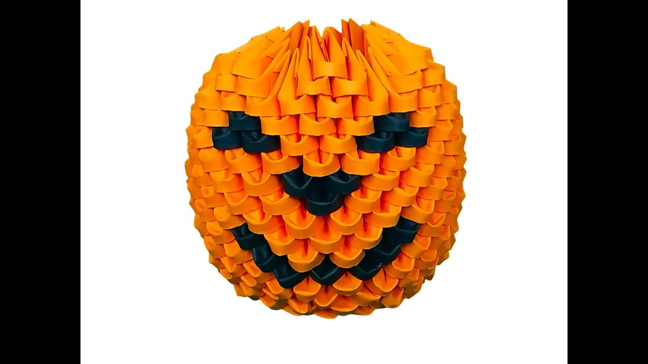 Easy 3D Origami Halloween Pumpkin Tutorial | DIY paper halloween Pumpkin - YouTube