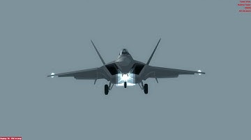 Landing F-22 Raptor at Dubai Intl - P3D v3.3.3