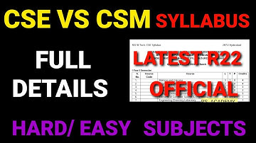 CSC VS CSM SUBJECTS|BTECH 2022 - 2023 SYLLABUS|JNTUH 2022 SYLLABUS|CSM SUBJECTS|#eamcet #tseamcet