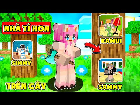 TIMMY THỬ THÁCH 24H XÂY NHÀ 4 MÀU SIÊU TÍ HON TRÊN CÂY TRONG MINECRAFT CÙNG HỘI CHỊ EM HERO TEAM