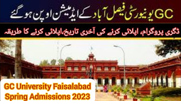 GC University of Faisalabad MS/Mphil And PHD Admission spring 2023 ::How to Apply