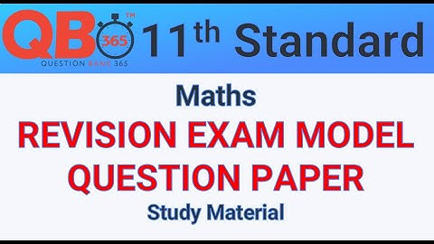 TN | 11th Standard Maths Revision Model Question Paper 2020 With Answer Key