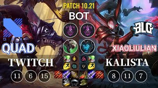 DRX Quad Twitch vs BLG xiaoliulian Kalista Bot - KR Patch 10.21