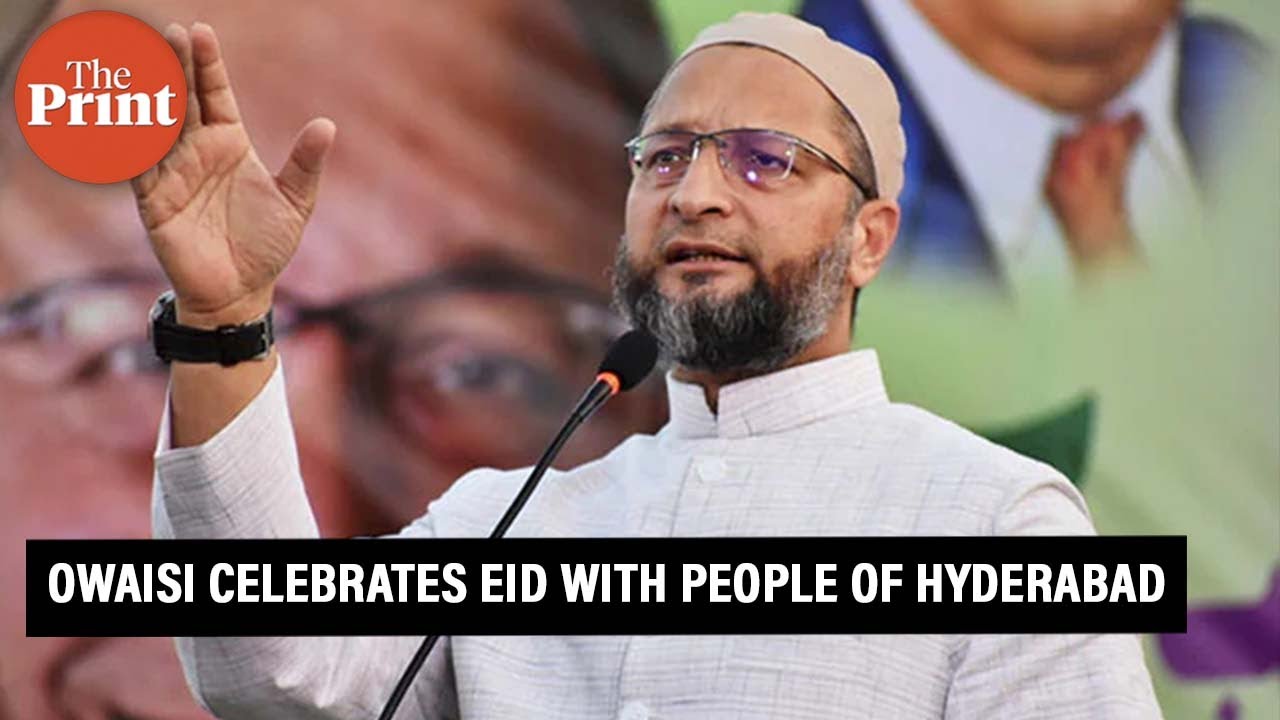 AIMIM chief Asaduddin Owaisi meets and greets people of Hyderabad on Eid