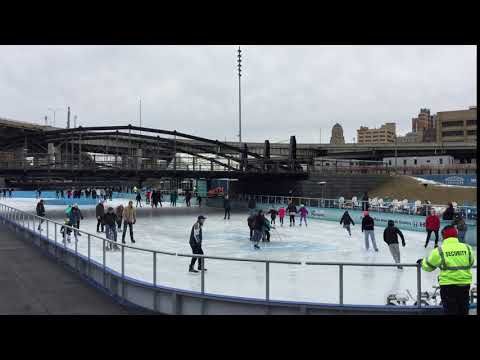 Ice skating in Canalside