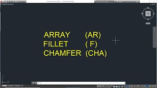 autocad commands :array ,fillet,chamfer|part9|