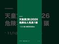 【天皇賞(秋)2026展望】過去10年の傾向と危険な人気馬