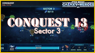 CONQUEST 13 | Hard Sector 3 Feats SWGOH + CRITICAL OVER DISK?!