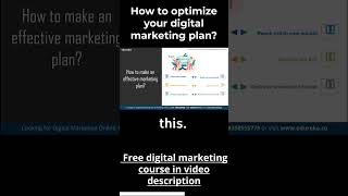 How to optimize your digital marketing plan - Digital Marketing Course - Part 115 shorts