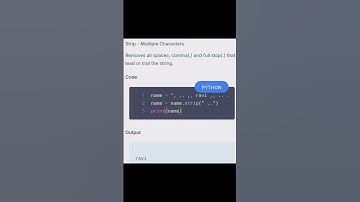 day 26 👉Python strip() Method to Remove Multiple Characters |#python #share #shorts