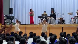 percussion&drum syuji honma 嵐のMonyo Monyo trio. violin yohko yamamoto guitar masashi hino music atelier chieko ichimiya ...