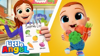 Fruits And Vegetables At The Supermarket | Healthy Habits | Little Angel Kids Songs \& Nursery Rhymes