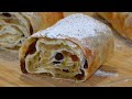 Яблочный  штрудель из лаваша. Apple Strudel in Lavash.