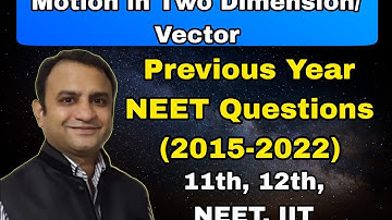 Class 11 : Motion in two dimension, vector, Previous year NEET questions 2015 to 2022 by Sethi sir