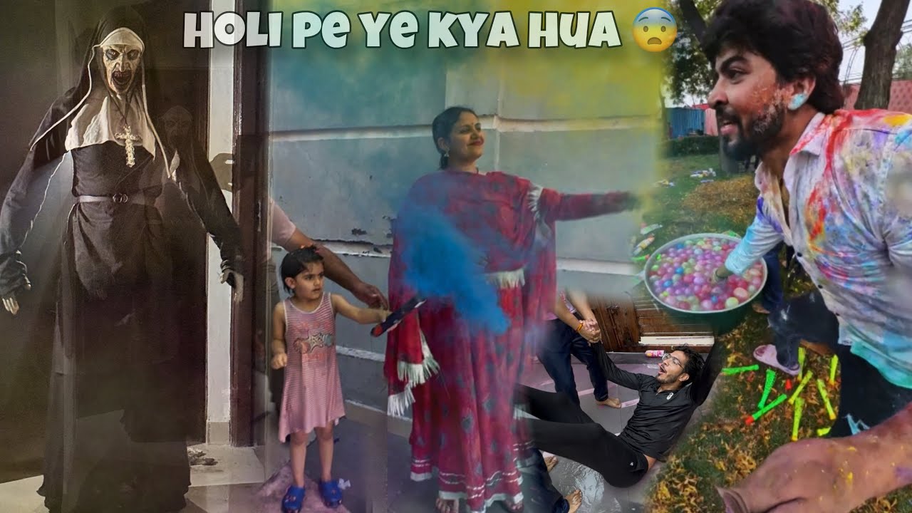 Laath maar holi with family 😍 ye Kya hogaya 😨