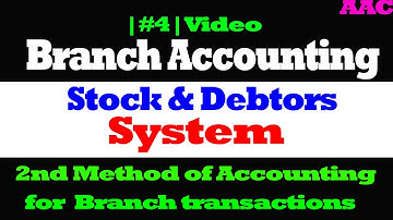 Branch Accounts| Introduction (Accounts Format under Stock & Debtors System)| For B.Com/CS/CMA