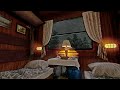 24/7 Night Train Ambience on a Rainy Night | Train &amp; Rain Sounds