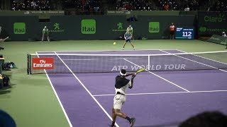 Frances Tiafoe v. Nicolás Kicker (Court Level View) 60FPS HD Miami Open 2018 R1