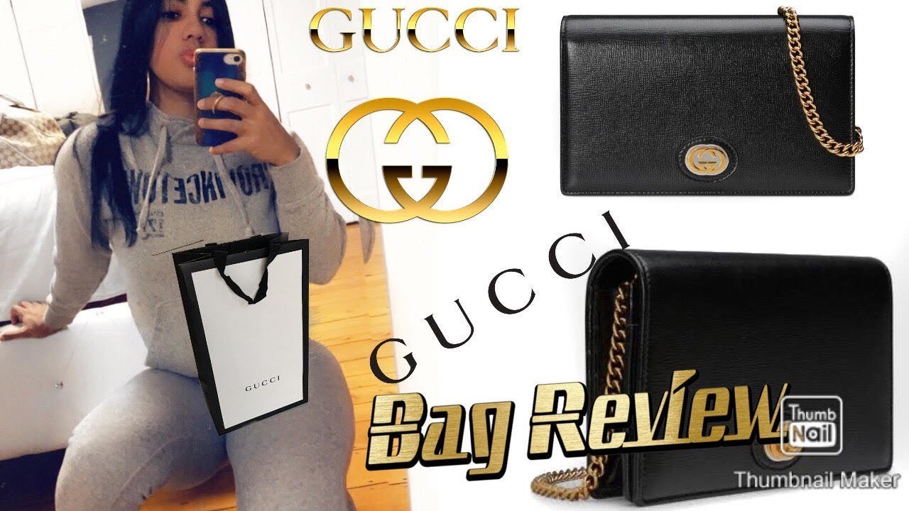 gucci leather chain wallet