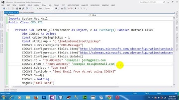 How to Send email using CDOSYS in VB NET 2012