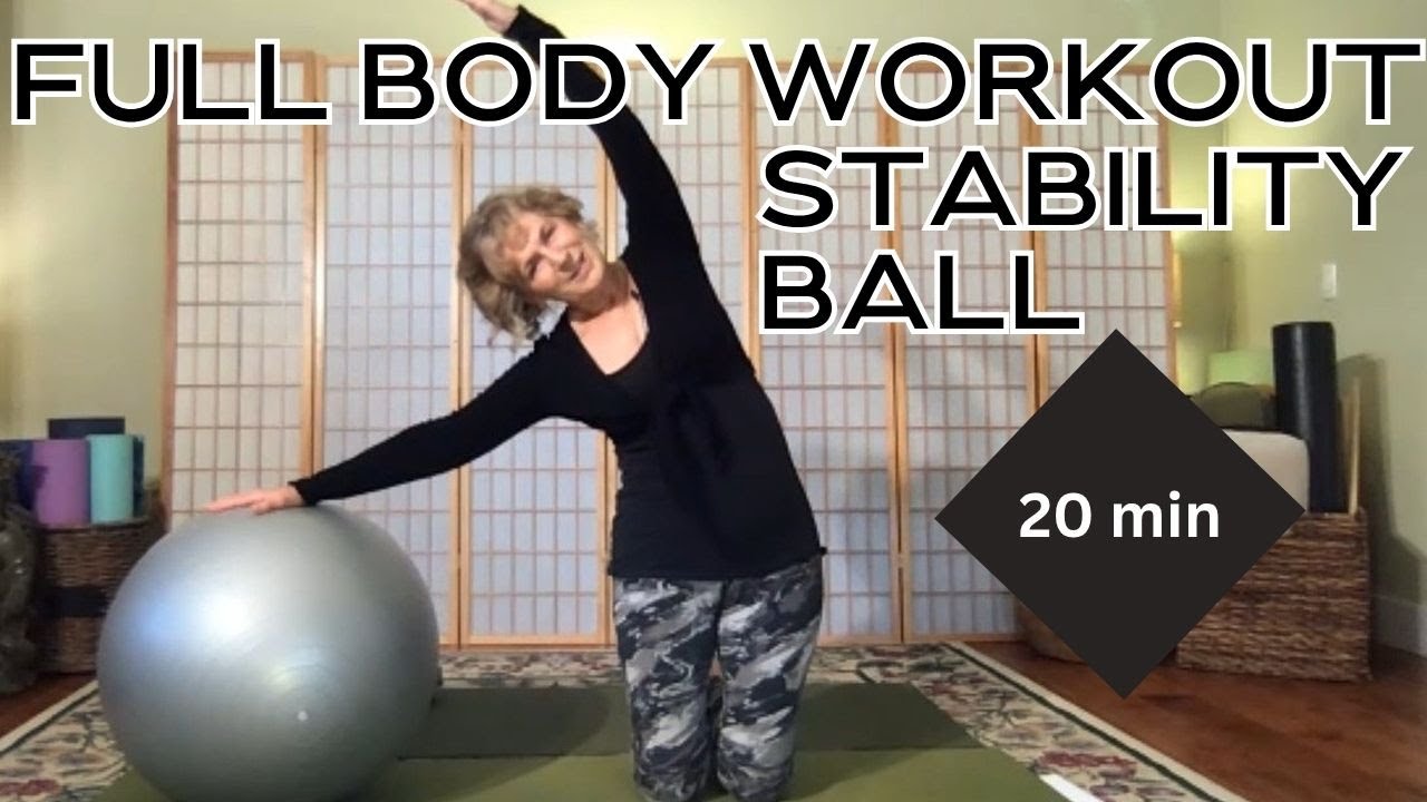 20 Min Full Body Workout Stability Ball | Fit Ball Exercises for Core Strength | Vicki @ Yoga4man