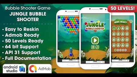 Jungle Bubble Shooter Game Android Studio Project with AdMob Ads + Ready to Publish