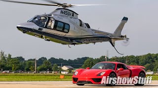 195mph! Porsche 918 Spyder vs. Helicopter Drag Race - America's Freedom Fest 2019