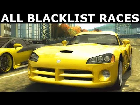 Need for Speed Most Wanted 2005: All Blacklist cars, in order of attainment  : r/needforspeed