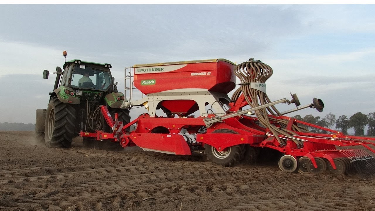 maxresdefault Deutz Fahr 6160 + Pottinger Terrasem R3   jesienny siew koniczyny (VIDEO)