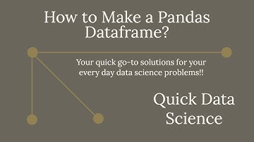 Quick Solution - How to Create Pandas Dataframe in Python?