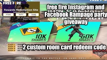Free fire 2 custom room card and male bundle redeem code