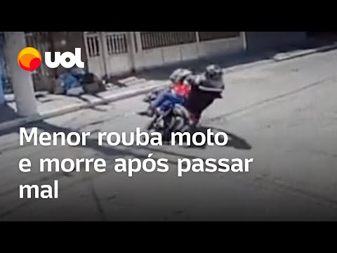 Adolescente rouba moto, passa mal, cai e morre em seguida; vídeo flagra momento da ação