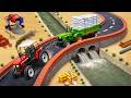 DIY Mini Tractor, Truck and Crane Build a Cement Bridge | Science Project