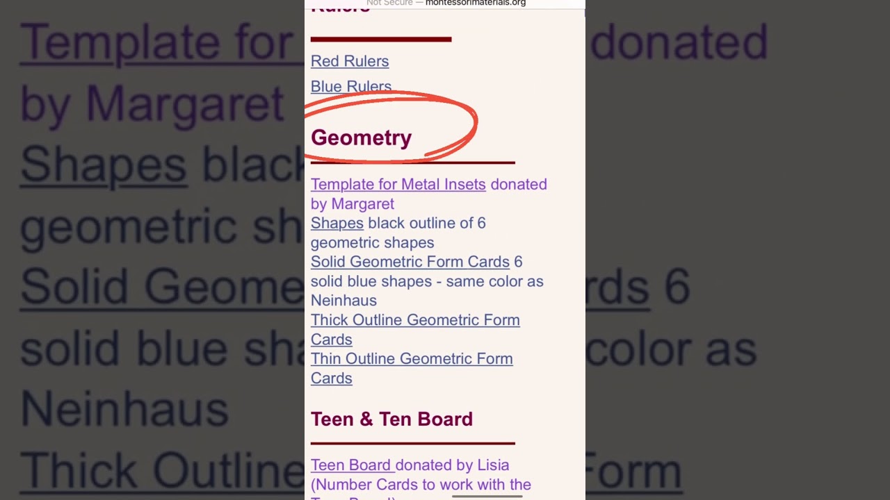 Free Montessori metal inset printable.
