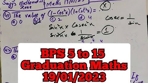 IBA STS Test Solution Of  BPS 5 to 15 Graduation Category Maths 19/01/2023