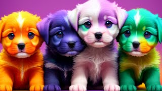 Colorful Cute Puppy Dogs, Animation and Happy Kids Songs for Children