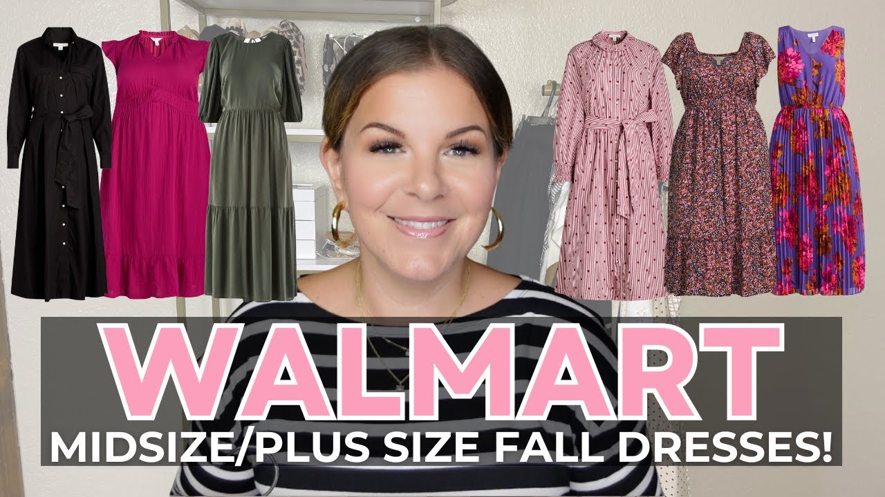 Fall 2024 Walmart Haul + Try On | Midsize/Plus Size Fall Dresses | Under  $40 Fall Walmart Finds