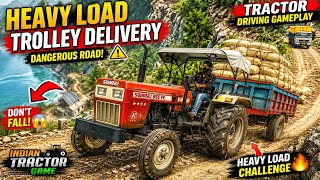 Indian Tractor Driving Game 🚜 Heavy Load Trolley Delivery | Village Offroad Tractor Gameplay screenshot 3