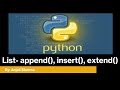 7. append(), insert(), extend() functions in List | Python Lectures |