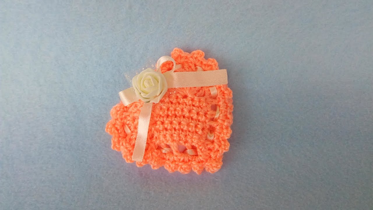 Sacchetto Cuore Bomboniera Uncinetto Tutorial Corazon Crochet Saquinho Croche Youtube