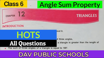 DAV class 6 maths chapter 12 Triangles - HOTS