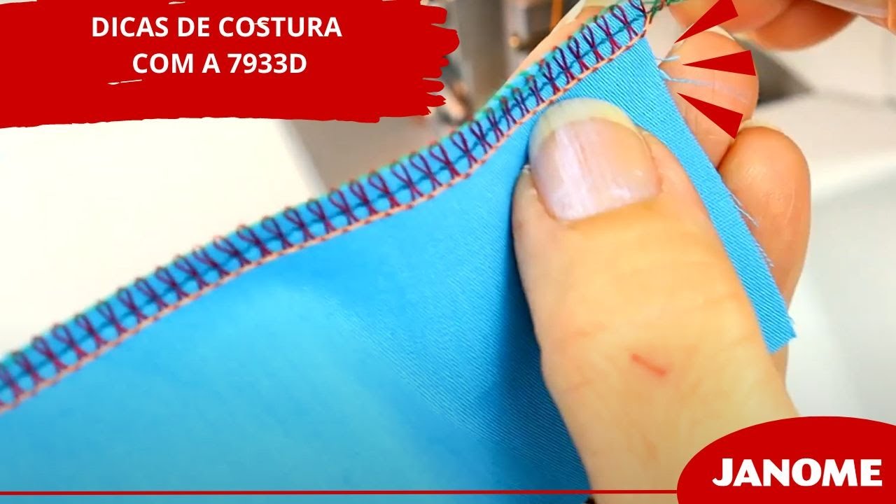 7933D, franzindo uma peça e segurando a costura