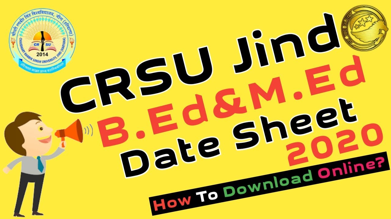 CRSU B.Ed And M.Ed Exam Date Sheet 2020 l Full Details By SkJobAlert