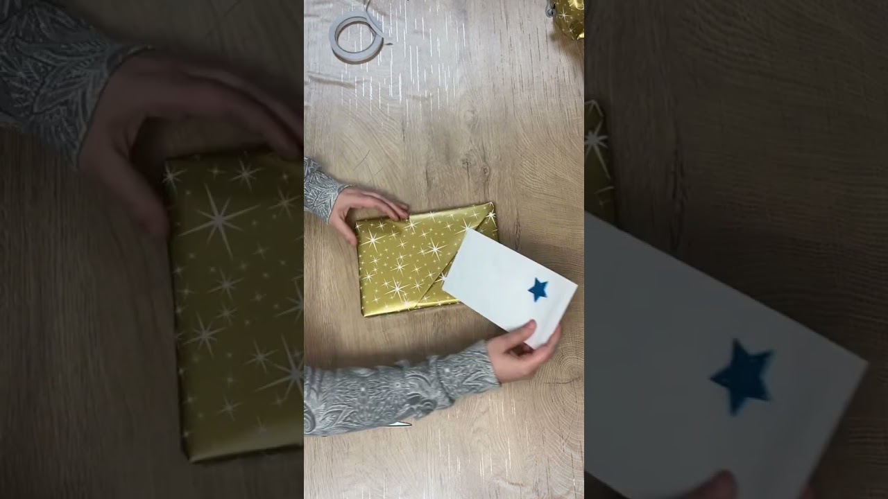 Geschenk mit Grußkarte kreativ verpacken